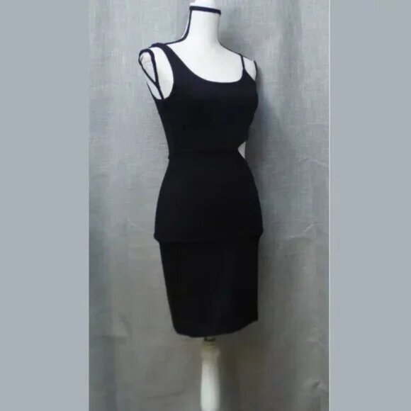 *3 FOR $9* NEW Socialite Ponte Asymmetric Cut Out Waist Bodycon Sexy Tight Dress - Picture 3 of 4